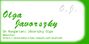 olga javorszky business card